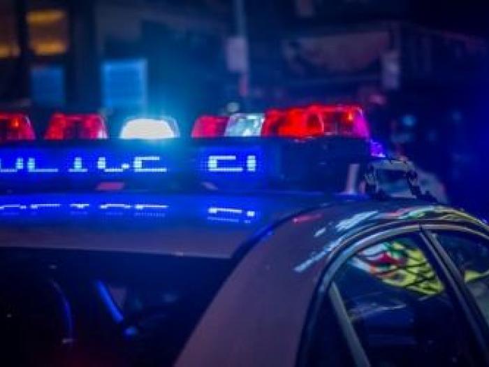 Police car with lights on