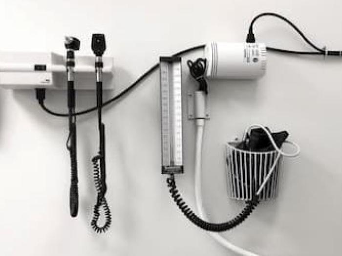 Health equipment on wall
