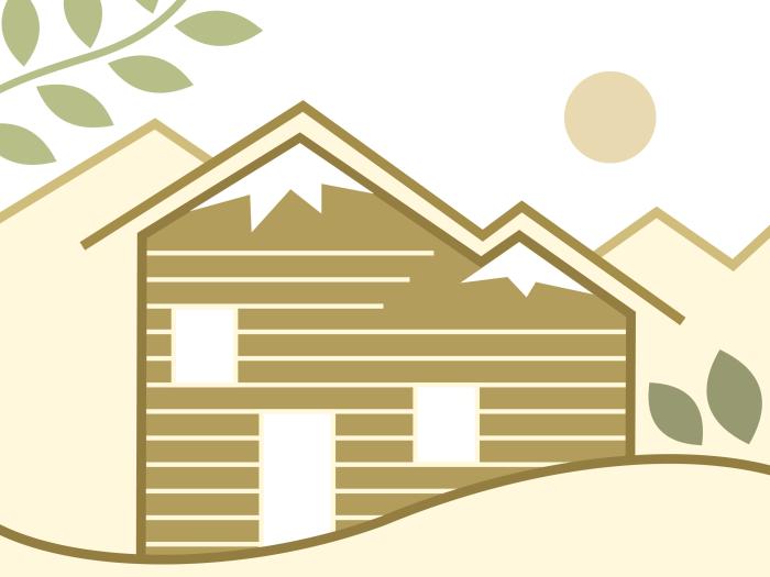 Illustration: home in mountains