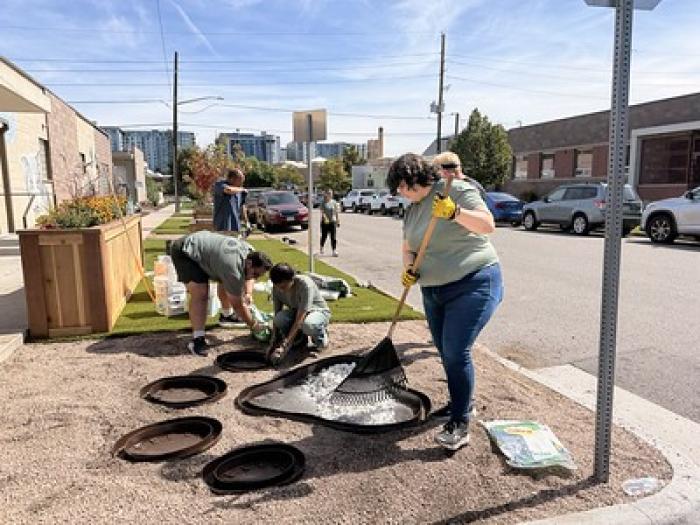 students-laying-rocks-in-paw-print-shape