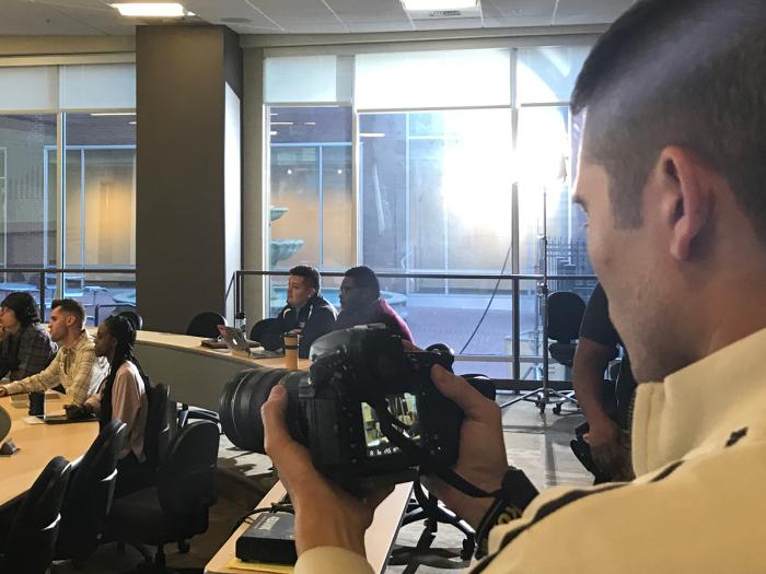 photographer in classroom