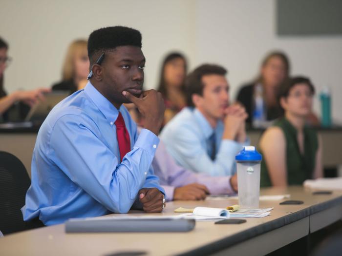 students in a lecture classroom