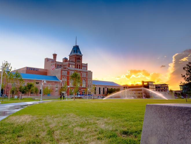 Auraria campus green and Tivoli