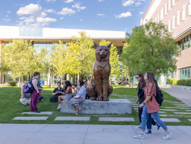 Students walking on campus