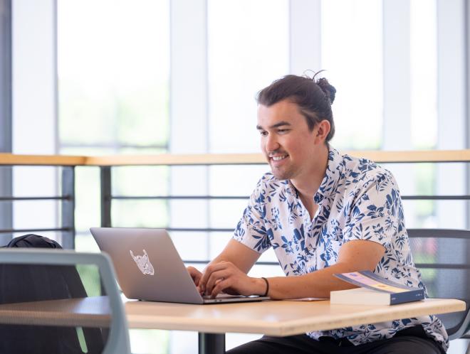 Person working on laptop