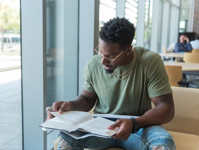 Student reading
