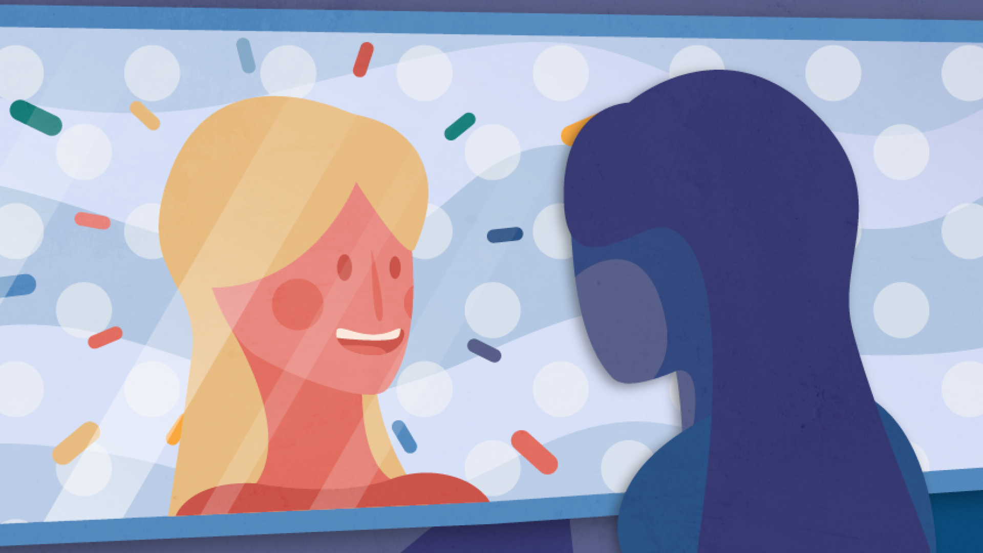 Graphic of person looking in mirror