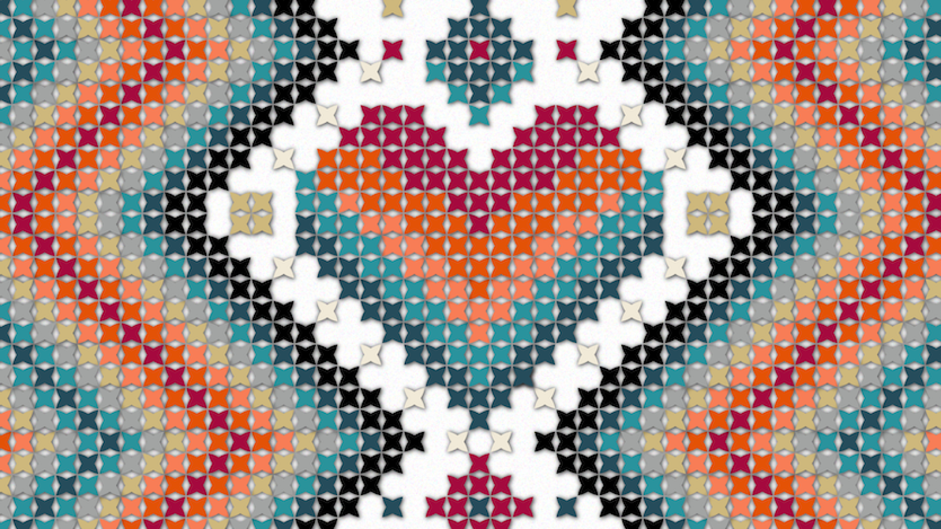 Graphic of cross-stitched heart