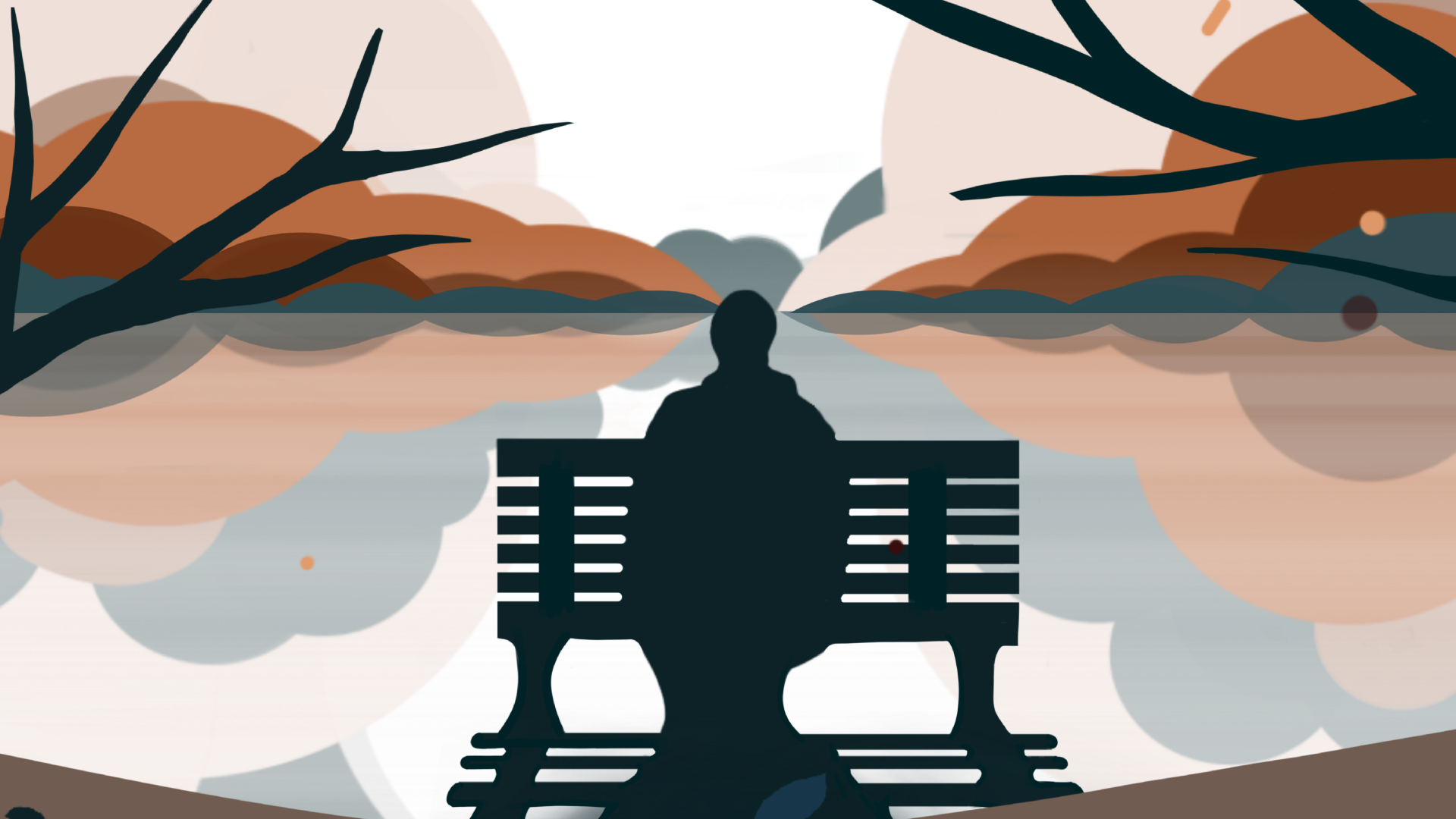Graphic of person sitting alone on a bench