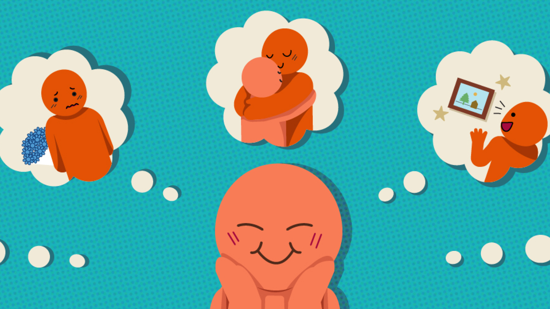 Graphic of person thinking about someone who makes them feel emotionally safe