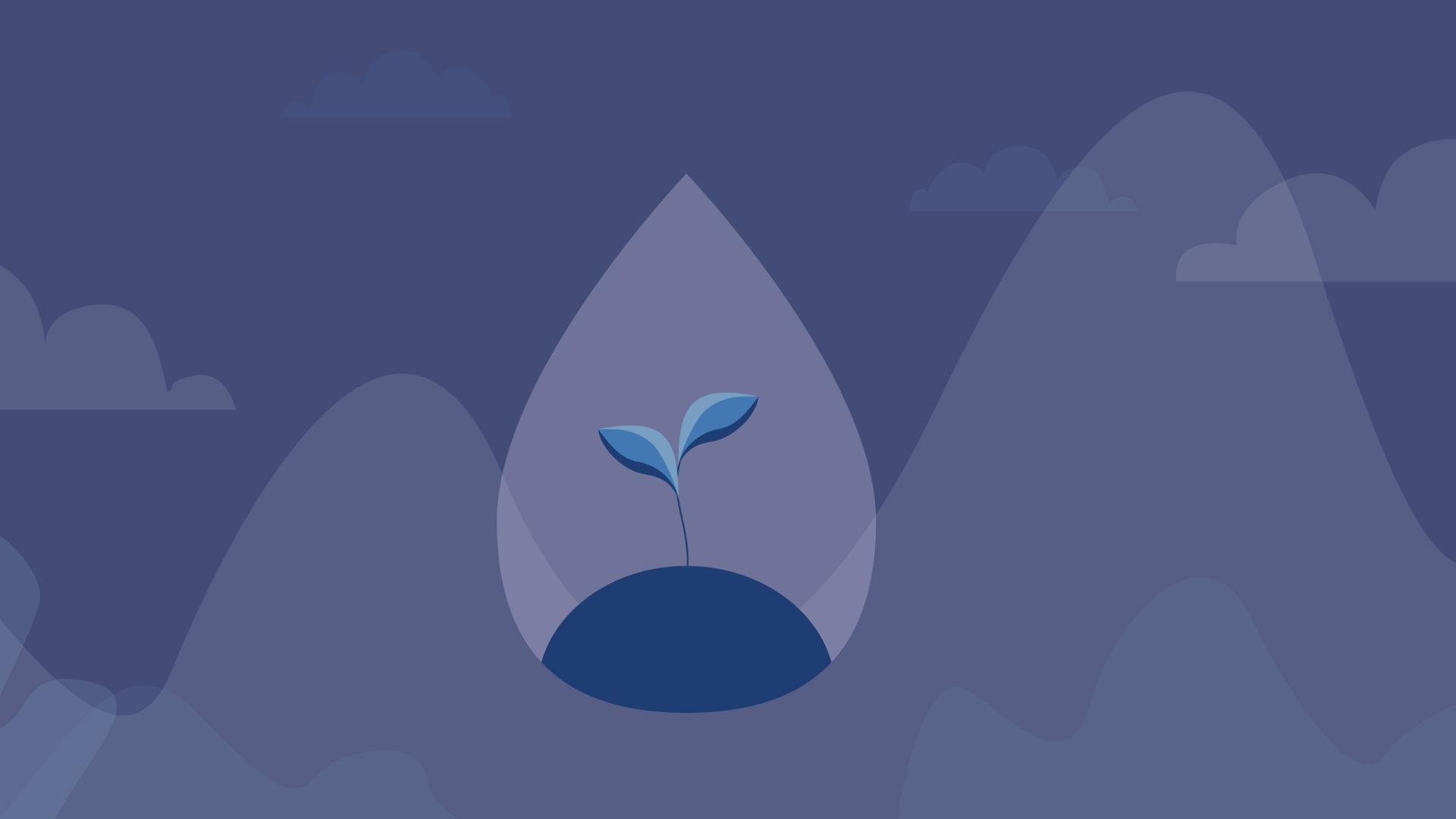 Grief graphic of sprout growing inside teardrop
