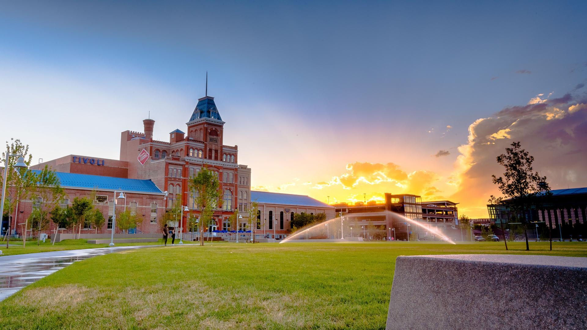Auraria campus green and Tivoli