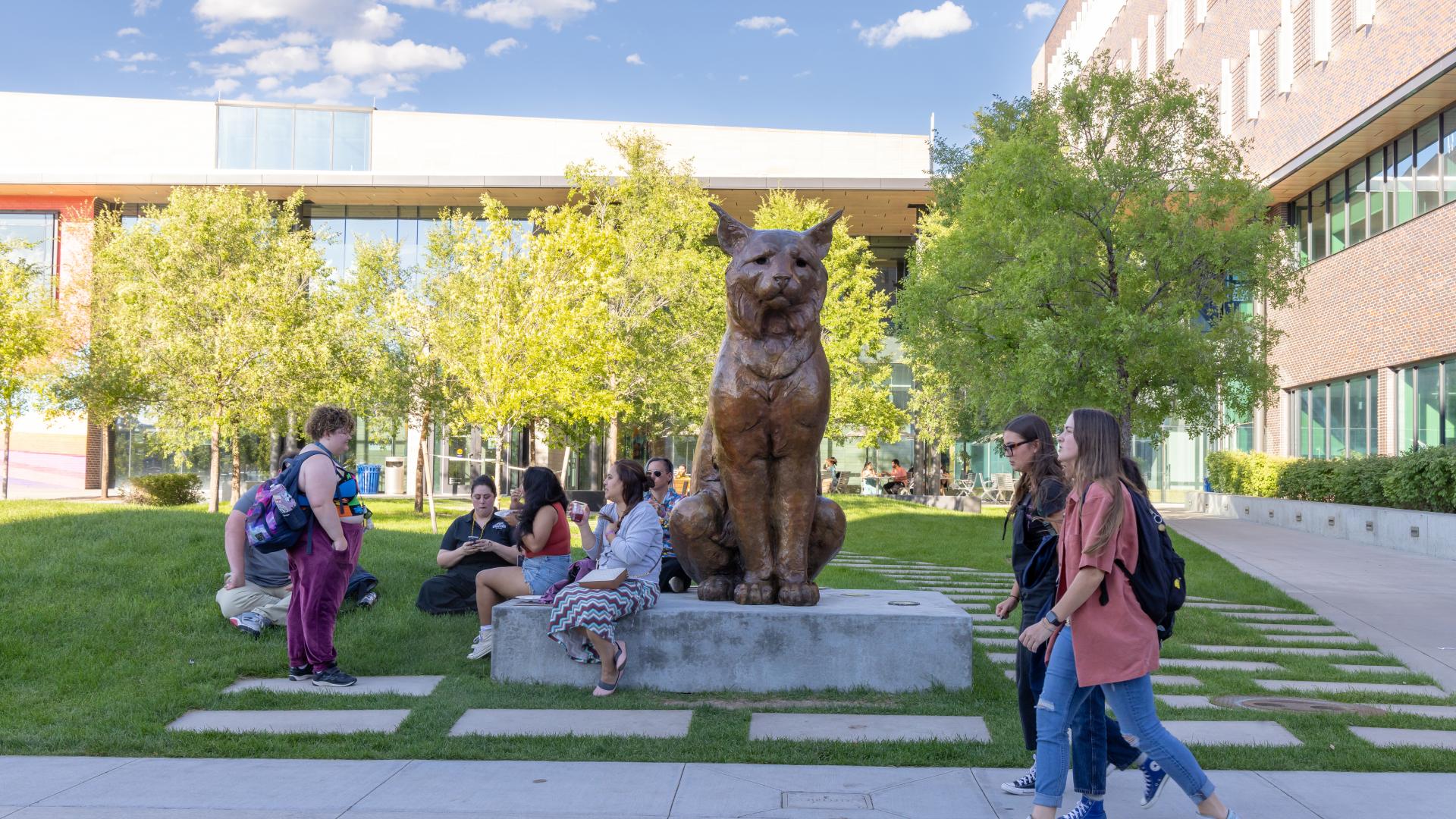 Students walking on campus