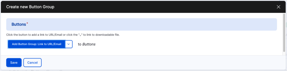 Screenshot of button group component showcasing how to add a button to the button group