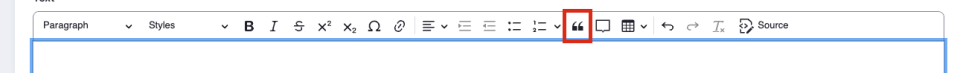 Screenshot of text editor highlighting the tool tip icon