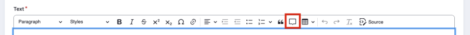 Screenshot of text editor showing where the tool tip icon is