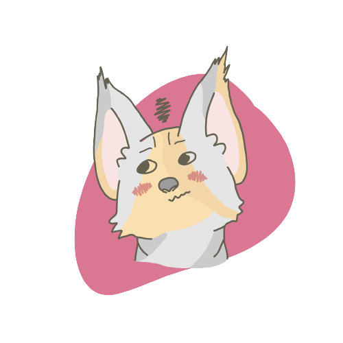 illustration: lynx blushing