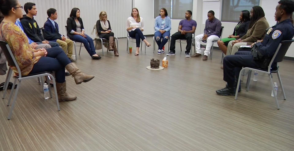 People sitting in a circle