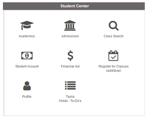Screenshot of UCDAccess Student Center