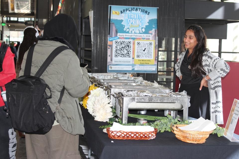 Photo of burritos being served at the Study Abroad Fair