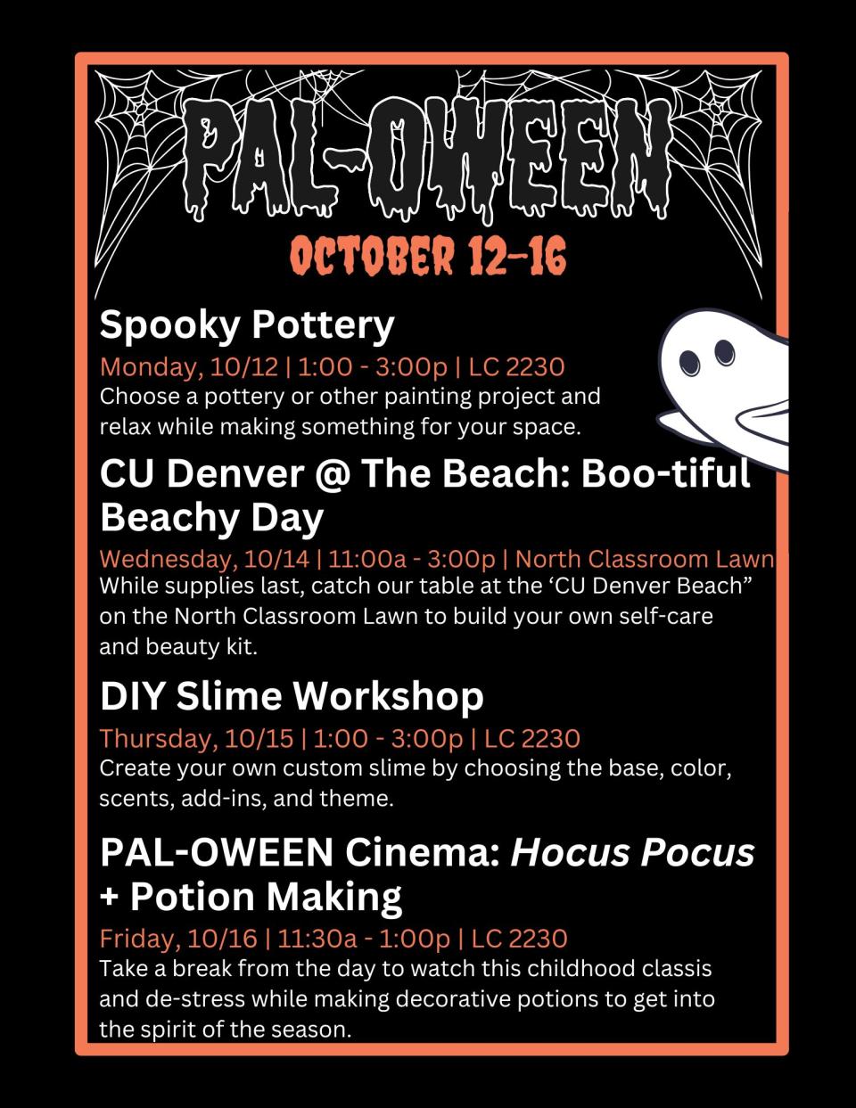 Week Two PAL-O-Ween events