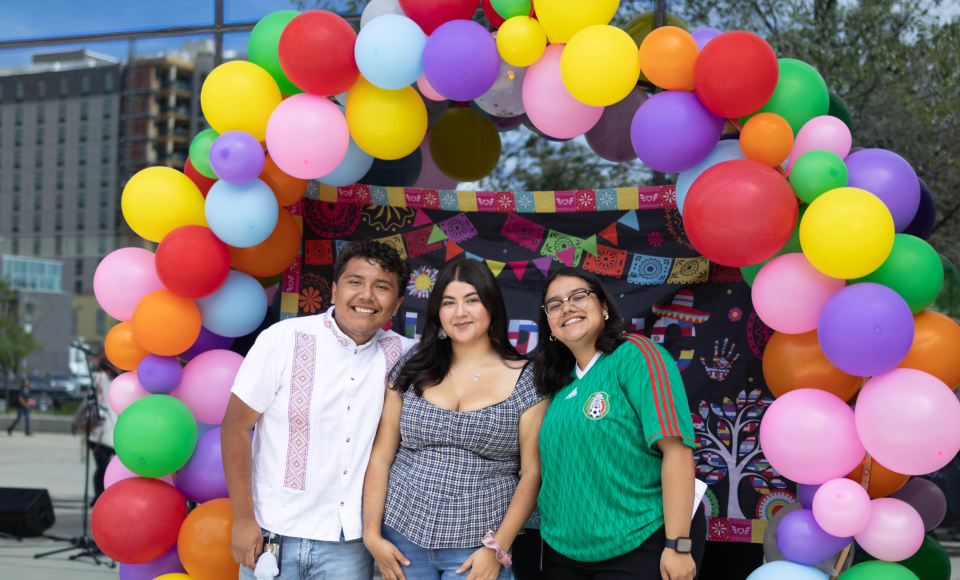 LSA Co-Presidents and Vice President at the 2026 Hispanic Heritage Month 2026 kickoff