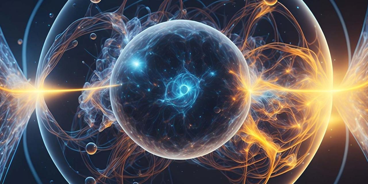 Illustration of atom close up