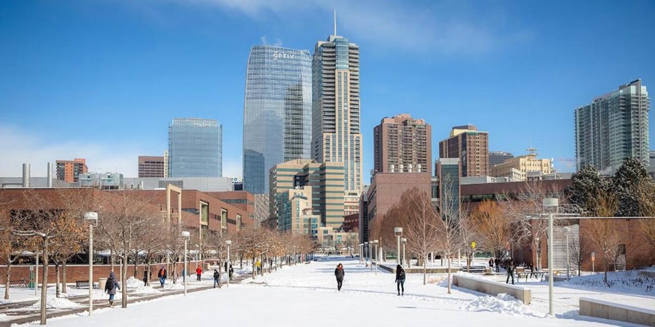 CU Denver campus in Winter