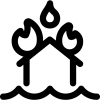 Fire and flood icon
